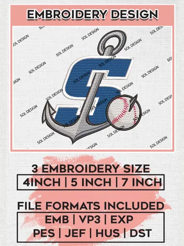MiLB Stockton Ports Embroidery Design Files, MiLB Stockton Ports Logo, Minor League Baseball Logo Embroidery Designs, MiLB embroidery designs, Machine embroidery designs, Digital Download $6.99