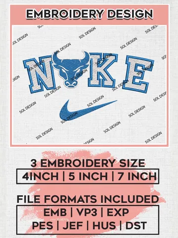 Nike Buffalo Bulls Machine Embroidery Design, NCAA Buffalo Bulls Embroidery Design Design files, NCAA Embroidery Designs, NCAA Machine Embroidery Designs, Digital Download
