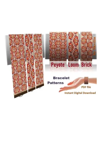 Cuff Bracelet Odd Count Peyote Stitch-Loom/Square Stitch-Brick Stitch Bead Patterns Bracelet Beading Instant Download $5.00