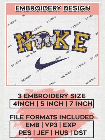 Nike UC Irvine Anteaters Machine Embroidery Design, NCAA UC Irvine Anteaters Embroidery Design Design files, NCAA Embroidery Designs, NCAA Machine Embroidery Designs, Digital Download $6.99