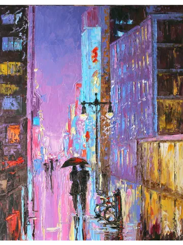 New York Painting Manhattan Original Art by 20x16 inch $170.00