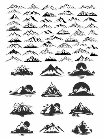 Mountains SVG,  PNG, Mountain Forest SVG, Mountain SVG, Mountain svg bundle, Mountain silhouette $1.35