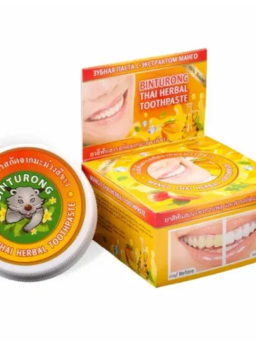 Original Binturong, Thai herbal whitening toothpaste with Mango extract, 33 gr. $49.00