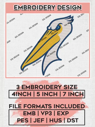 MiLB Myrtle Beach Pelicans Embroidery Design Files, MiLB Myrtle Beach Pelicans Logo, Minor League Baseball Logo Embroidery Designs, MiLB embroidery designs, Machine embroidery designs, Digital Download $6.99