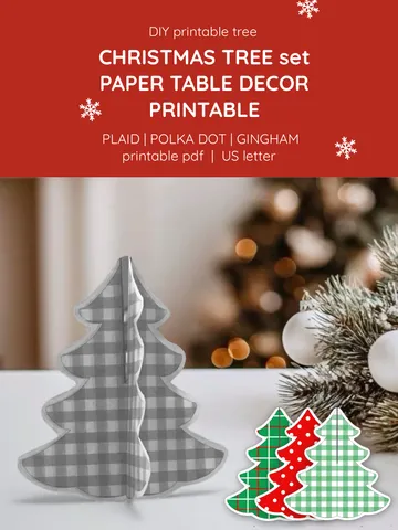 Printable Mini Christmas Trees. Easy Dorm Room Décor | DIY Paper Craft. Budget-Friendly Christmas Decoration. Printable Paper Trees. Quick DIY Christmas Decor for Students. Printable Paper Trees.Small Space Holiday Décor. Printable Christmas Paper Tree Se