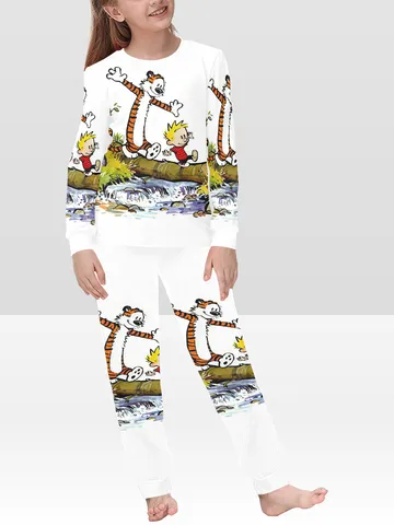 Calvin and Hobbes Kids Girls Pajamas Set, PJ Set pajama loungewear sleepwear $59.97