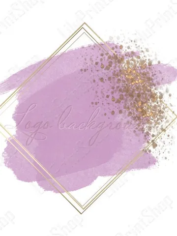 Watercolor Logo Png Pink & gold logo design Background Pink brush stroke clipart overlay Business Digital logo instant download $2.85
