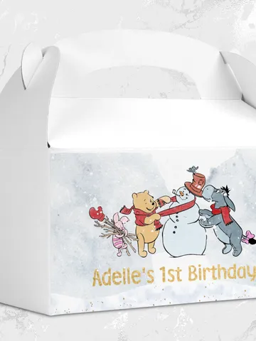 Editable Gable Box Label Hundred Acre Wood First Birthday party gable box label; Winnie the Pooh Party; Classic Pooh Party Birthday ; xpooh1 $10.45