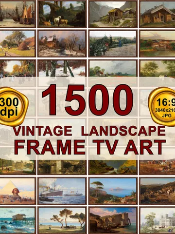 Frame TV Art Set of 1500+ Vintage Art Landscape Collection, All Art Famous Art Paintings, Modern TV Art, Samsung Art, Digital Download $9.92