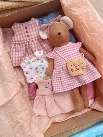 Small toy flannel mouse 16 cm with set of clothes $91.00