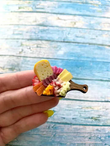 Magnet Miniature Cheese Charcuterie Board with polymer clay Souvenir $18.00