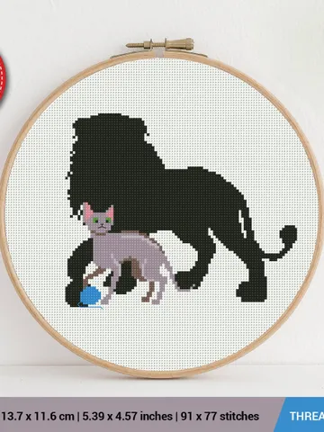 Cat Lion Cross stitch pattern | Embroidery Pattern | Instant Download | Embroidery Designs $4.74