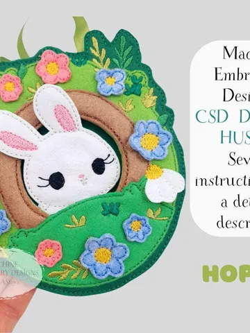 ITH Bunny House Bag Embroidery Design, Felt Rabbit Purse for Kids Pattern, 5x7 Hoop Digital File $10.00