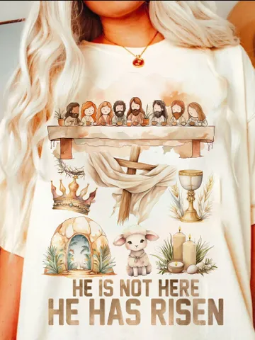 He is not here,he has risen png,Risen png,thorn of crown png,sheep png,retro easter doodle png,Easter Christian Png,Easter bible verse png $3.34