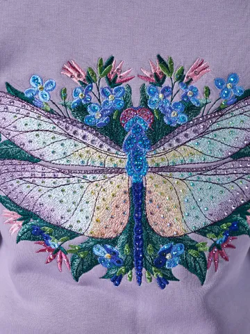 Machine embroidery design “Dragonfly in flowers” $10.39