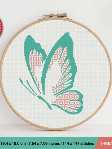 Butterfly Silhouette Cross stitch pattern | Embroidery Pattern | Instant Download | Embroidery Designs $5.37
