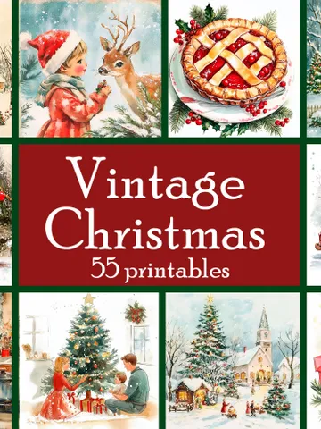 55 Vintage Christmas PRINTABLES for Nursery print, nursery decor printable wall art; kids room watercolor art; cute playrom digital download $10.56