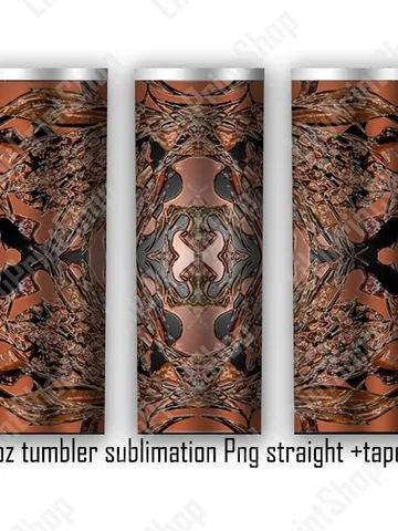 Tooled leather Tumbler sublimation designs, Brown tumbler wrap PNG for 20oz skinny straight & tapered tumbler / Instant download $2.98