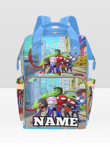 Custom NAME Spidey and amazing friends Diaper Bag Backpack $59.97