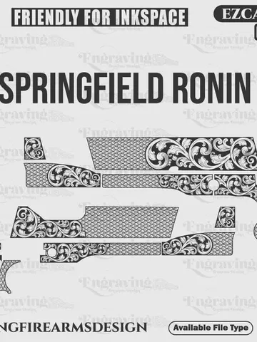 SpringField1911 Ronin Pattern&Scroll Svg,lasercut,laserengraving,fiberlaser,engravingfiles,laserpattern,engravingdesign,engravingpattern $59.99