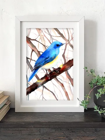 Mountain Bluebird Bird Watercolour, bird painting, wall decor, birds lover gift, 8x11 in handmade art by Anne Gorywine $58.00