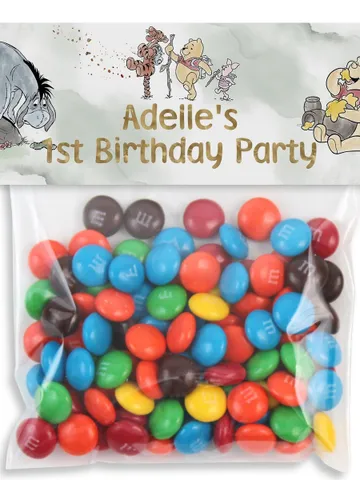 Editable Treats Bag Topper Winnie the Pooh; Winnie the Pooh 1st Birthday; Printable Candy Bag Topper; Winnie Pooh Party Decoration; WPg15 $10.45