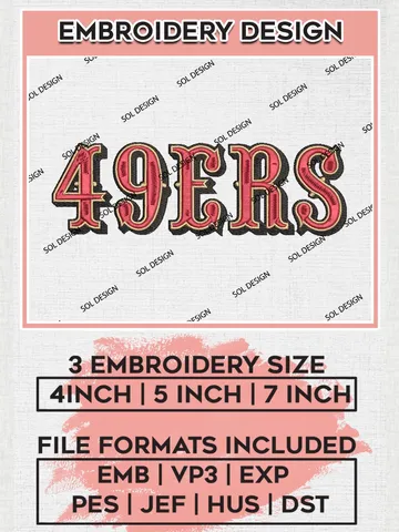 San Francisco 49ers Wordmark Embroidery Designs, NFL 49ers Embroidery Designs, NFL Embroidery Designs, NFL San Francisco 49ers Machine Embroidery Design, Digital Download $6.99