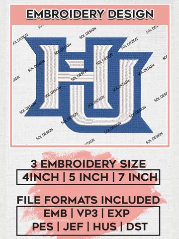 NCAA HU Pirates Team Logo Machine Embroidery Design, NCAA Hampton Pirates Team Design Design files, NCAA Team Embroidery Designs, NCAA Machine Embroidery Designs, Digital Download $6.99