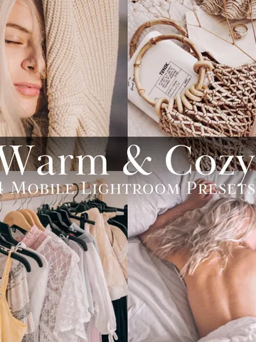 Warm presets, Cozy presets, Lightroom mobile presets, Warm Lightroom preset, cream presets, cozy filters, warm filters $6.00