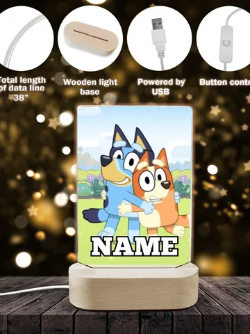 Bluey and Bingo Light, Custom NAME $42.00