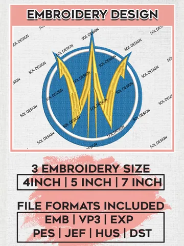Santa Cruz Warriors Team Logo Embroidery Designs, NBA G League Team Embroidery Files, Basketball Machine Embroidery Designs, NBA Santa Cruz Warriors Team Logo, Sport Machine Embroidery Design, Digital Download $5.99