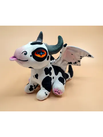 Plush Dragon Toy - Black and White Cow $110.00