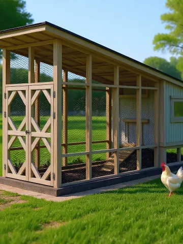 Hen House / Chicken Coop with Run, 18 x 6 Plans Construction, with Materials List $13.77