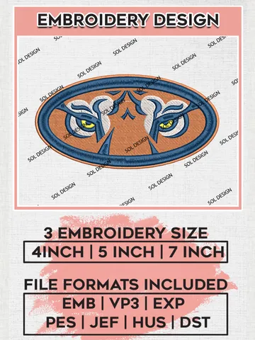 Auburn Tigers Embroidery Designs, NCAA Logo Machine Embroidery Files, NCAA Auburn Tigers Logo, NCAA Embroidery Designs, Machine Embroidery Designs, Digital Download $6.99