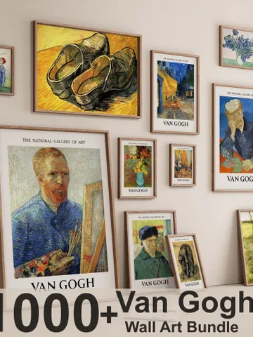 1000+ Van Gogh Wall Art Set, Famous Painting Prints, Starry Night, Sunflowers, Digital Download Posters, Home Decor Art Bundle, Gallery Set $6.63