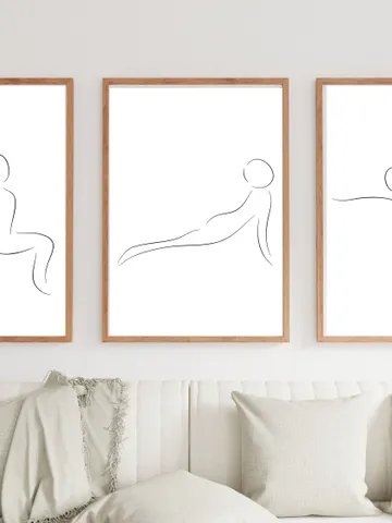 Set Of 3 Yoga Wall Art, Yoga Abstract Art, Yoga Wall Decor, Yoga Poster, Yoga Studio Decor, Yoga Pose Posters, Yoga Pose, Yoga Gift Ideas $10.66