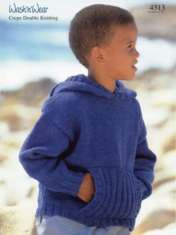 Boys children hooded sweater pockets knitting pattern DK 1-12 years pdf instant download $6.68
