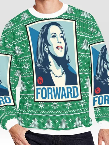 Kamala Harris 2024 Forward Ugly Christmas Sweater, Christmas Sweatshirt $60.00