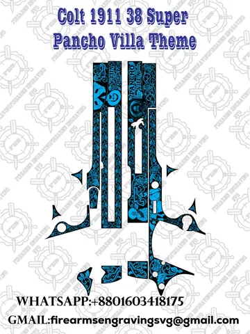 Colt 1911 38 Super Pancho Villa Theme $40.00