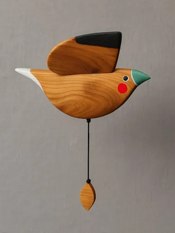 Handmade Wooden Sparrow Mobile - Flying Bird Toy with Flapping Wings | Natural Nursery Decor or Unique Eco Gift for Kids and Garden Lovers $66.47