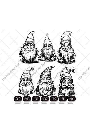 Gnome Bundle svg,png,pdf , Gnomes set , Gnomes  svg, elf svg,cute gnome $3.50