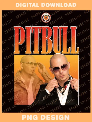 Pit.bull Singer Bootleg T-shirt PNG, 90s Bootleg Template, Graphic Pit.bull PNG Files, Custom Bootleg Music Tee, Digital Download