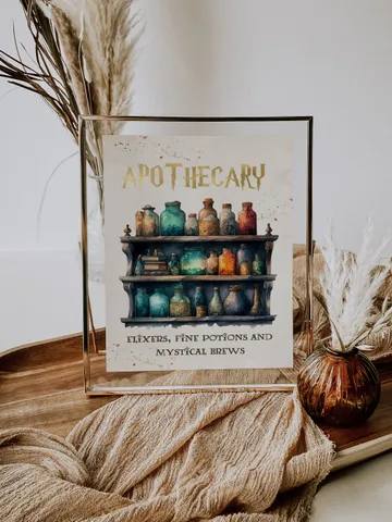 APOTHECARY; Wizard Baby Shower; Magic School Baby Shower template; Instant Download; wiz1320 $7.55