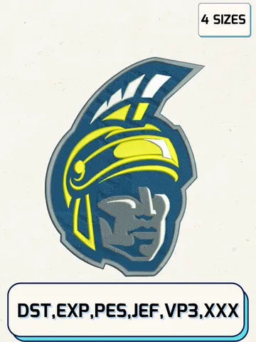 NC-Greensboro Spartans Logos Embroidery Design Files, NCAA Logos Embroidery Designs, Machine Embroidery Files, 4 Sizes