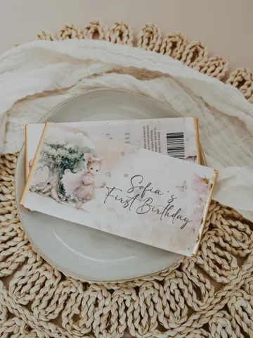 Editable Fairy Birthday chocolate wrap template Fairy Floral Birthday Magical Enchanted Fairy Birthday  Pixie Fairy chocolate wrapping fa12 $12.78