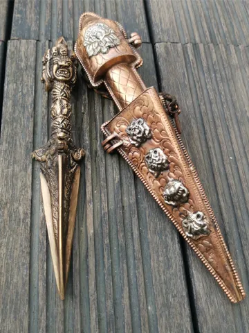 Gandhanra Powerful Vintage Dorje Phurba,Kila,Kilaka,Hindu and Buddhist Ritual Implement,Weapon of the Godhead,Handmade in Nepal $75.99