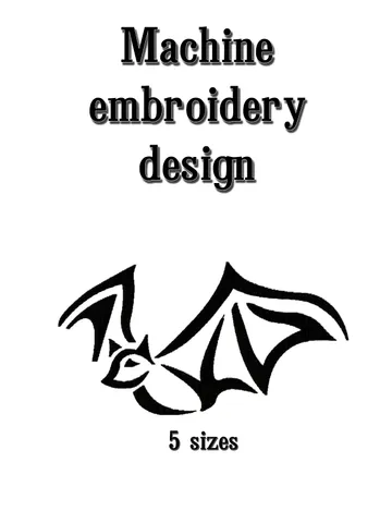 Bat embroidery design. Machine embroidery designs halloween. Downloadable embroidery file. Instant download.