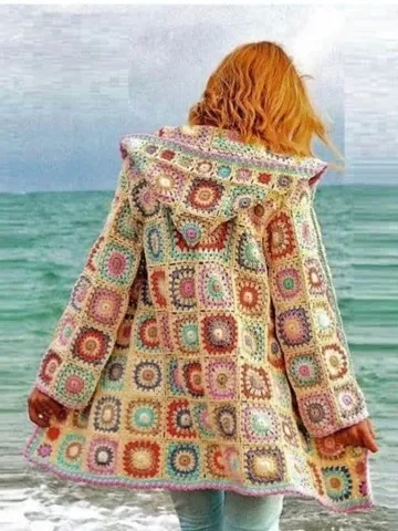 Size S-5XL cardigan Granny Squares  crochet pattern,  Hoodie granny squares ,Jacket coat Fingering /  cardigan bid size $8.90