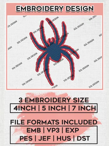 Richmond Spiders Mascot Embroidery Designs, NCAA Logo Embroidery Files, NCAA Richmond Spiders Logo, NCAA Embroidery Designs, Machine Embroidery Designs, Digital Download $6.99