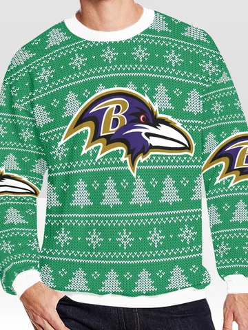 Baltimore Ravens Ugly Christmas Sweater, Christmas Sweatshirt $60.00